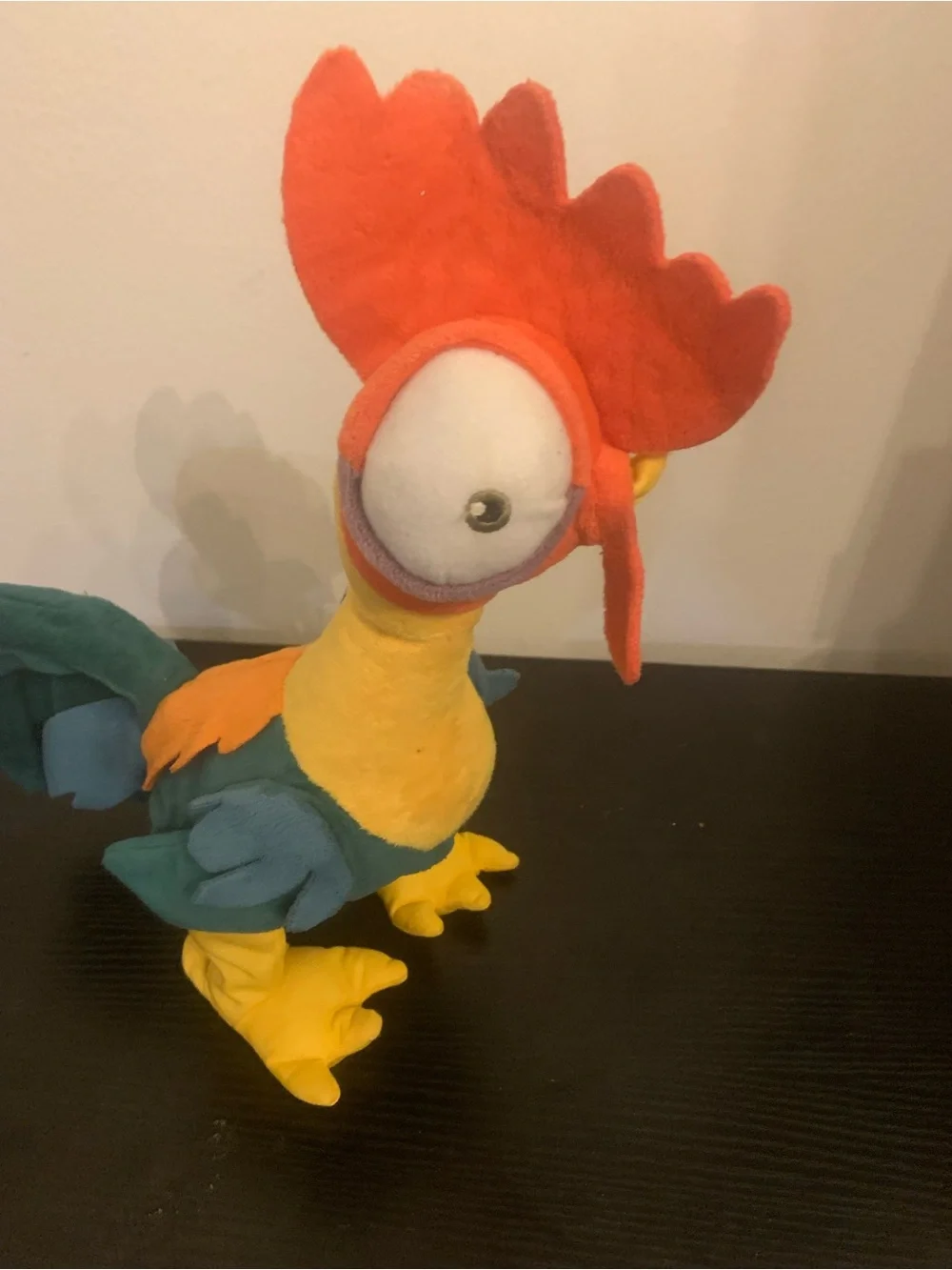 Disney Moana clucking Hei Hei plush rooster wide eyed goofy vibrant color